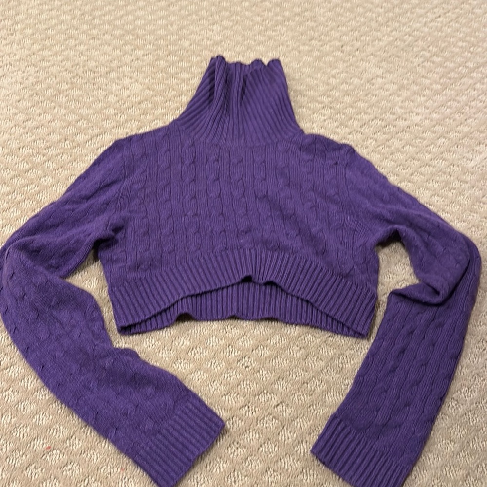 Christopher Fisher crop cashmere turtleneck sweater.